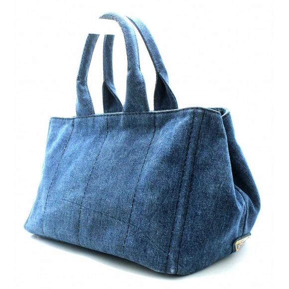 Prada Bag Canapa Tote Denim Blue Avio - Picture 1 of 9